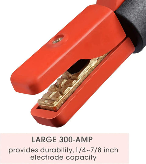 Top Shelf Heavy Duty Brass Welding Electrode Holder 300Amp For Arc Stick Cutting Rock Solid Jaw Cable Grip Compatible With Mma Machines Workhorse Welder Supplies