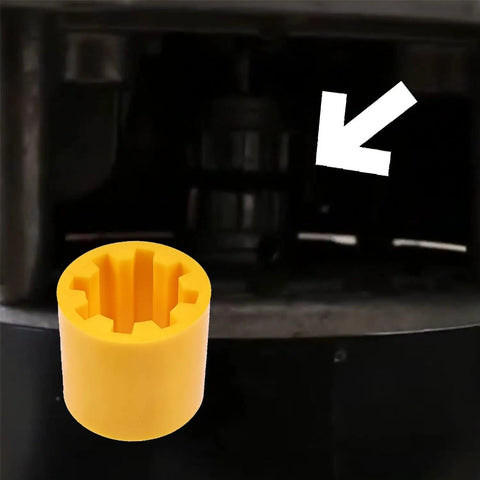 PR-208FS Vacuum Flexible Coupler Sleeve for J B Industries Vacuum Pump Replacement close-up with arrow and internal gear design