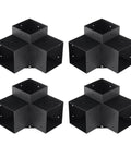 Heavy Duty Pergola Bracket Kit 6x6 Four Corner Brackets And 3 Way Post Base for outdoor woodworks, black carbon steel