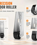 Heavy Duty Vertical Track Roller Wheels For Sliding Doors Featuring Silky Smooth Glide Rubber Casters As Bottom Guides To Fix Sticking Tracks And Level Up Your Closet Setup Without The Hassle Four Pack, shown with size reference.