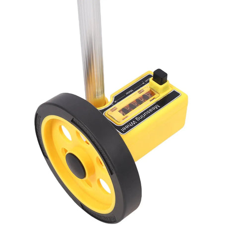 Zopsc Extendable Measuring Wheel for Construction showing wheel and adjustable telescopic rod for precise measuring.