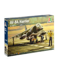 1:72 AV8A Harrier Model Kit Unbuilt Plastic Aircraft Build Set For Scale Builders Featuring Dope Detailed Twin Engine Jet Bubble Glass Cockpit Double Tailfin Assembly Required Glue And Paint Not Included Diorama Ready box