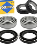 2 Piece Axle Bearing And Seal Kit For Jeep J10 CJ5 CJ6 Wrangler JK Nissan Xterra 1971 2018 Replacement Axle Seals And Bearings Set For Dana 44 Front Or Rear, displaying individual components against a white background.