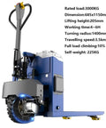 Smooth Operator Electric Pallet Jack Truck Delivering 6600 Pound Lugging Power With 46 By 27 Inch Forks Built For Tight Bays And Quick Payload Drops Flows Great On Swappable Lithium Cell For Dead Simple Daily Warehouse Grunt Work, side view showing details.