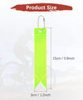 8 Pack Reflective Safety Pendants With Chains For Backpacks, Running And Cycling, shown with size details 15x3 cm