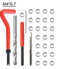 30 Piece Metric Thread Repair Kit With Threaded Inserts And Installation Tool For M3 M4 M7 M9 M11 Helicoil Style Coils Restore Damaged Tapped Holes In Soft Metals And Prevent Wear Pro Grade DIY Ready, includes tools and threaded inserts, size M4