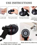 Universal Car Suction Cup Anchor With Securing Hook Reusable Heavy Duty Tie Down shown with cleaning and usage instructions.