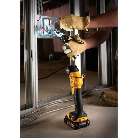 Loaded Compact Six Tool Cordless Power Kit Equipped With Two Speed Drill Driver And Fast Swap Chuck Plus Effortless Reciprocating Saw For Knocking Out Toughest Job Site Builds in action cutting wires.