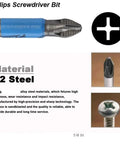Heavy Duty Magnetic Screwdriver Bits Set With Anti Slip Non Cross Design For Electric Drill And Impact Driver Hand Tools That Hold Screws Tight Without Stripping During Heavy Projects Or Home Repair Jobs, 1/4 in S2 steel Phillips bit