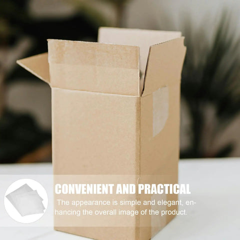 100 Count Reusable EPE Packing Foam Bags With Cushioned Design To Protect Fragile Items And Glassware, Ideal For Moving, Shipping, Storage, And Office Use, Pack Like A Pro With These Soft Cushioning Pouches For Safe, Easy Packaging. Open cardboard box with white EPE foam bags