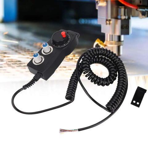 4 Axis CNC Handwheel Pulse Generator 5V 100PPR Electronic Handheld Controller Pulse Encoder For Engraving Milling Lathe With X Y Z Coordinate Select And Return To Origin, black wired handwheel