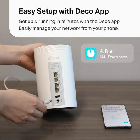 Deco 7 Pro Tri Band WiFi 7 Mesh System For Whole Home Coverage With Six Stream Speeds And Ten Gbps Wired Backhaul device setup
