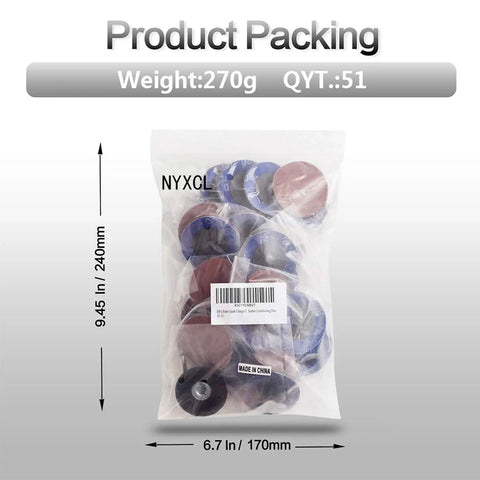 Two Inch Quick Change Sanding Discs Set Aluminum Oxide Roll Lock With Quarter Inch Holder Pro Grade Heavy Duty 50 Pcs For Die Grinder Surface Prep Stripping Grinding Polishing Finishing Rust And Paint Removal