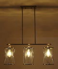 3 Light Clear Glass Cylinder Pendant Lights For Kitchen Island 33 Inch Dope Modern Transitional Island Lighting with Brushed Nickel Finish