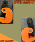 Top Shelf Horizontal Plate Lifting Clamp For Steel And Stone With 5 Ton Capacity Knockout Grip System shown in L-shaped view.