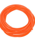 Round Polyurethane Belt 3mm Diameter 10ft Length Smooth Surface Orange Drive Transmission Belt coiled on white background