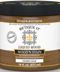 Premium Dark Oak Liquid Wood Gel Stain 16 Oz Pint in jar for indoor and outdoor furniture renovations.