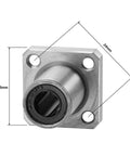 uxcell LMK8UU square flange linear bearing, 8mm bore, 24mm length, metallic flange with two mounting holes