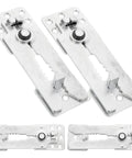 4 Pack Metal Sectional Couch Connectors For Beds And Sofas, heavy duty iron clips, front view showing flush mount design