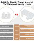 Comparison of Top Shelf Bottom Mount Drawer Slide Guides 12 Pack Plastic Track Rails with solid PP plastic tough material.