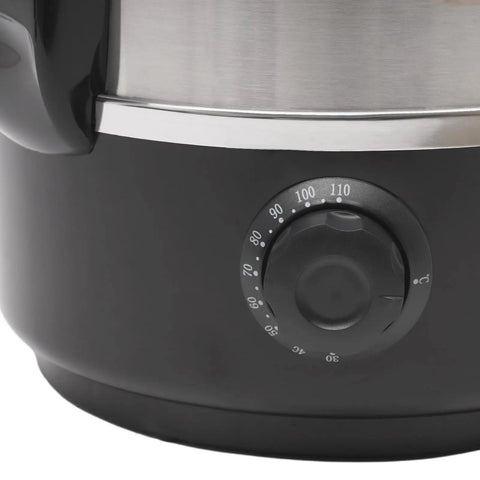 Close-up of stainless steel boiler with temperature control dial, Commercial Electric Hot Water Dispenser 2200W 3.4 Gal Capacity