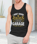Real Deal Cotton Tank Top Men Sleeveless Muscle Tee Breathable Summer Gym Wear Relaxed Fit Workout Shirt For Hard Working Mechanics And Grease Monkeys, black design with garage-themed graphic.