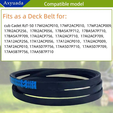 Half Inch By 134 Inch Drive Belt For 50 Inch Mower Decks Fits MTD Cub Cadet RZT 50 ZTL 7000 ZT 5000 Ariens