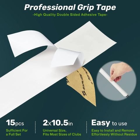 Golf Grip Regrip Kit With 5oz Solvent 15 Grip Tapes Hook Blade And Rubber Vise Clamp featuring professional double-sided grip tape
