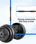 Close-up of black heat shrink tubing installed on blue wire, showcasing strong connection with weights, from 460Pcs Black Heat Shrink Tubing Kit 2:1 Shrink Ratio Marine Grade Waterproof Electrical Tubing For Wires 8 Sizes With Eight Diameters 1.57 Inch Length Each In Durable Plastic Case All In One Pro Grade Gear.