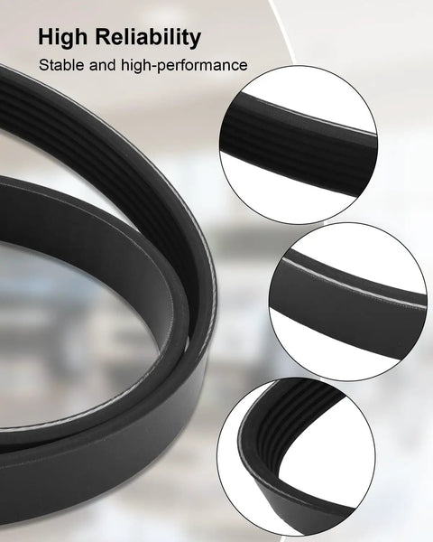 Heavy Duty Serpentine Belt For Your Ride 252122GGA1 K060396A close-up of V ribbed design showcasing the durable rubber material.