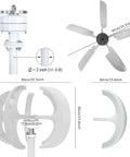 Vertical Lantern Wind Turbine Generator Kit With Controller, 4000W-6000W Output, 24V System, 5 Blade Design dimensions