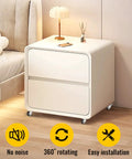 Nightstand with 1.5 Inch Heavy Duty Furniture Caster Wheels Set of 4 Rubber No Squeak Swivel Castors for quiet roll and easy move