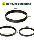 Ultimate 3In1 Belt Replacement Kit For Bissell ProHeat 2X Revolution Pet Carpet Cleaners Fits Models 1986 1548 1551 2007 And More Replaces Parts 1606428 1611129 1611130 With Flat Pump Brush Gear Belts Included: 3 black rubber belts, 11in, 9.45in, 8.35in