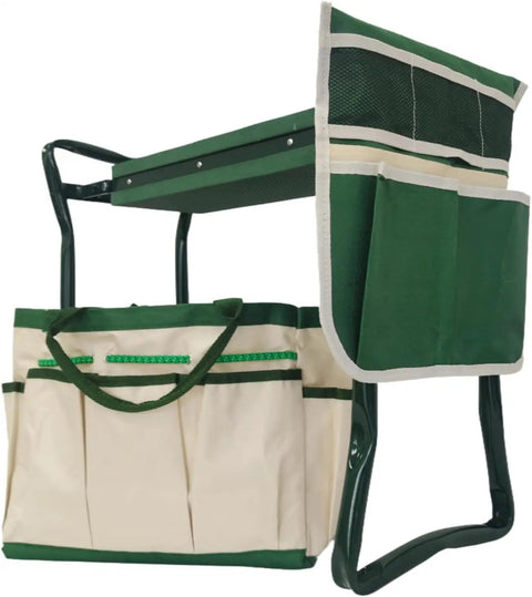 Built Tough Garden Kneeler And Seat Foldable Stool With Large Tool Pouch And Storage Bag Space Saving Design