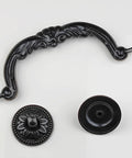 Four Pack Vintage Dresser Drawer Pull Handles 128mm Center To Center Antique Bronze And Black Zinc Alloy Drop Bail