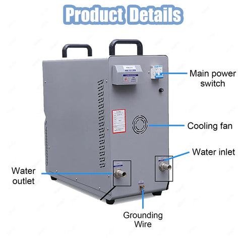 Top Shelf 15 Kilowatt Induction Heater Featuring Liquid Cooling And Smart Safety Cut Off showing main power switch and cooling fan.