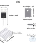20 Pack IRLZ44N IRLZ44NPBF N-Channel MOSFET Transistors TO-220AB 55V 47A With Heatsinks And Hardware Includes Screws Washers For DIY Power Electronics Projects And Hobbies, dimensions shown