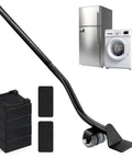Heavy Duty 29 Inch Furniture Lifter Tool With Lengthening Metal Rods And Stackable Raise Blocks next to washer and refrigerator.