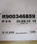 Label showing part number R900346859 for MSR 20 KE-15 Repair Kit - Valve service set 1x for hydraulic servo systems