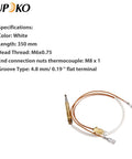 Aupoko thermocouple patio heater replacement part, 350 mm white cable with 4.8 mm flat terminal and M8 x 1 nuts