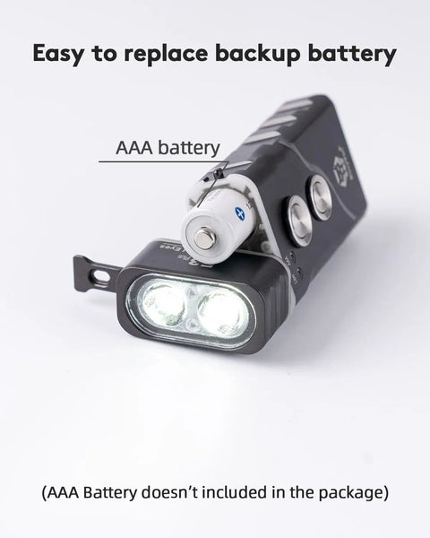 Keychain Flashlight 700 Lumen Dual Power Rechargeable With Lockout Mode waterproof with AAA battery inserted