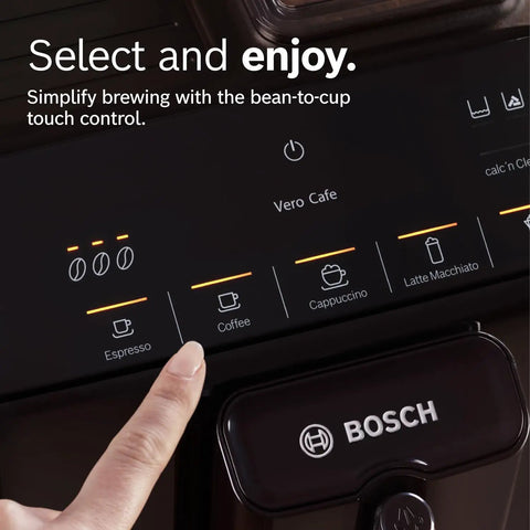 Close-up of touch control panel on Fully Automatic Espresso Machine With Ceramic Burr Grinder for easy brewing options.