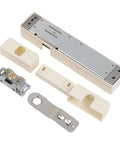 Hydraulic Door Closer For Wooden Doors With Adjustable Silent Buffer Anti Pinch Safety And Soft Close Mechanism, components laid out