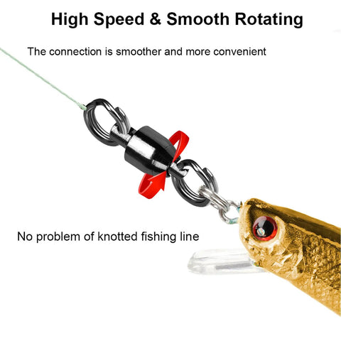 Saltwater Fishing Swivel Set With Stainless Steel Ball Bearing Connectors Beefy High Strength Swivels For Saltwater Tackle Corrosion Resistant Black Nickel Finish 25 Pcs 8 Lbs on lure rig