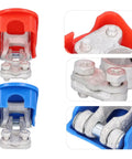 2 Pack Battery Terminals Clamps With Plastic Covers Brass Tinned Terminal Connectors For Car And Van Positive And Negative Quick Release Clips Built To Last And Ready For Any Auto Job with close-up views.