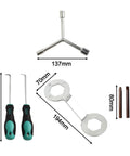 7 Piece Washing Machine Disassembly Tool Kit With Retractors, Disassembly Wrench, Chrome Vanadium Drill Bits And Three Prong Socket Wrench