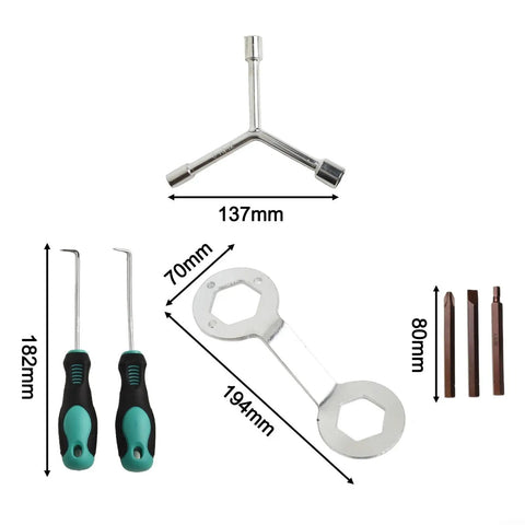 7 Piece Washing Machine Disassembly Tool Kit With Retractors, Disassembly Wrench, Chrome Vanadium Drill Bits And Three Prong Socket Wrench