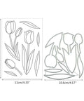 Clear Stamp And Die Set For Card Making And Scrapbooking, DIY Embossing And Photo Album Craft Kit with tulip design in TPR and carbon steel