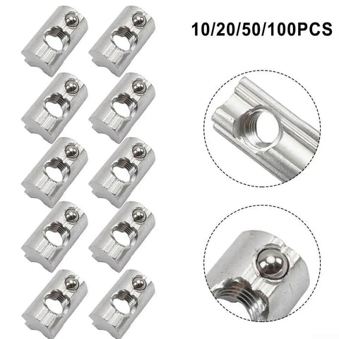 Kickass Aluminum Sliding Blocks with a Stainless Steel Spring Ball Swivel, M8 T-Nut for 40X40 and 40X80 Solar Racks, pack of 10.