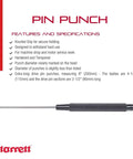 Extra Long Pin Punch With Knurled Grip For Driving Pins In Or Out Of A Workpiece Heavy Duty Hardened And Tempered Steel Eight Inch Length Diameter One Eighth Inch Rugged Shop Tool with specifications